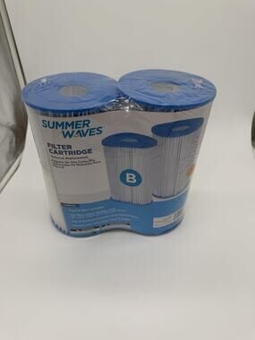 Summer Waves Blue Type B Filter Cartridge 2 Pack Pool Pump Replacement Universal